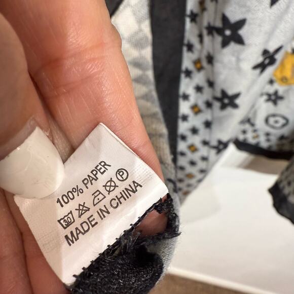 Odiva Black Print Open Front Kimono Sz O/S - Picture 5 of 12